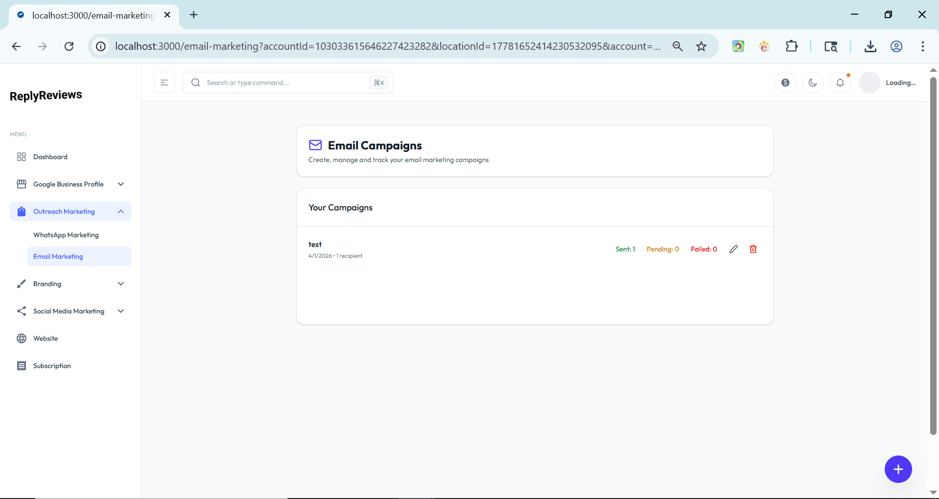Email marketing campaign builder