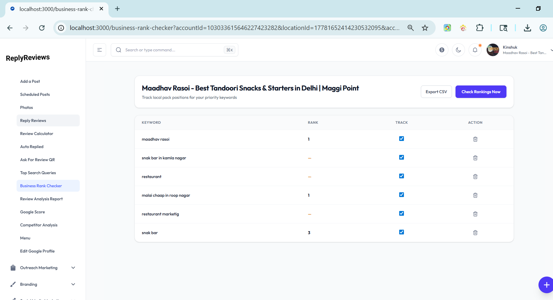 Reply Reviews AI Competitor Analysis Dashboard